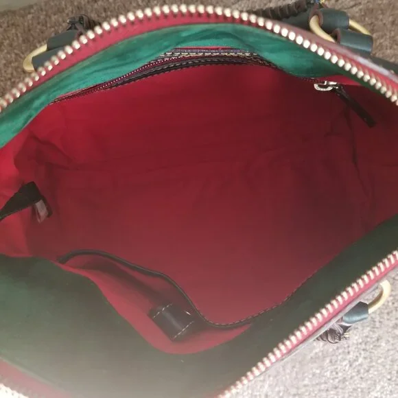 DOONEY & BOURKE FLORENTINE MICRO SATCHEL NAVY BLUE LEATHER - Picture 11 of 14